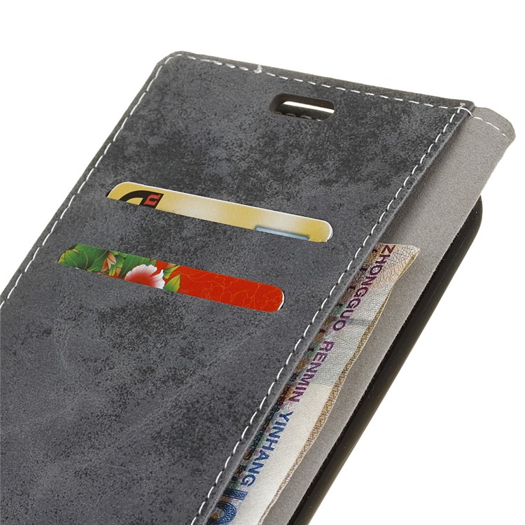 For Samsung Galaxy A3 (2017) Vintage Wallet Leather Cell Phone Case with Stand - Grey-8