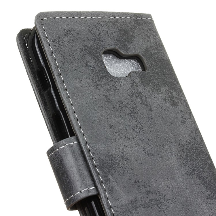 For Samsung Galaxy A3 (2017) Vintage Wallet Leather Cell Phone Case with Stand - Grey-9