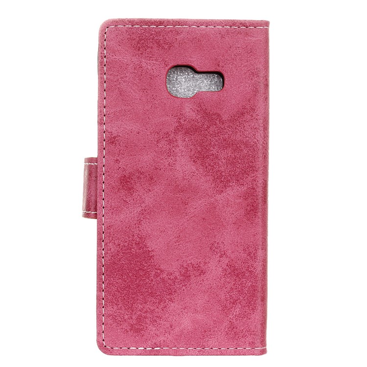For Samsung Galaxy A3 (2017) Vintage Leather Wallet Phone Cover - Rose-2