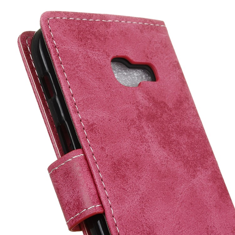 For Samsung Galaxy A3 (2017) Vintage Leather Wallet Phone Cover - Rose-7
