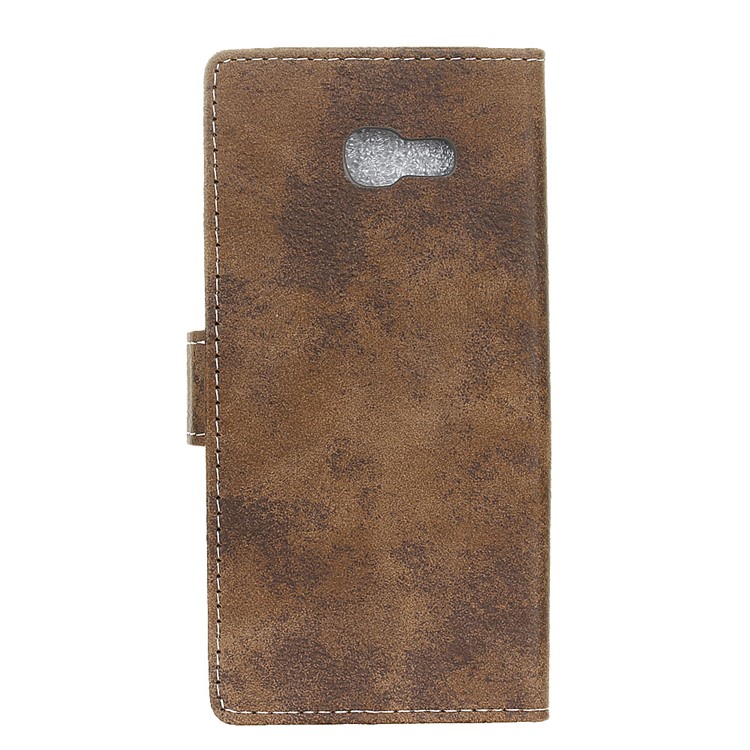 Accesorio Retro Del Teléfono Celular De La Cartera De Cuero Con El Soporte Para Samsung Galaxy A5 (2017) - Marrón-2