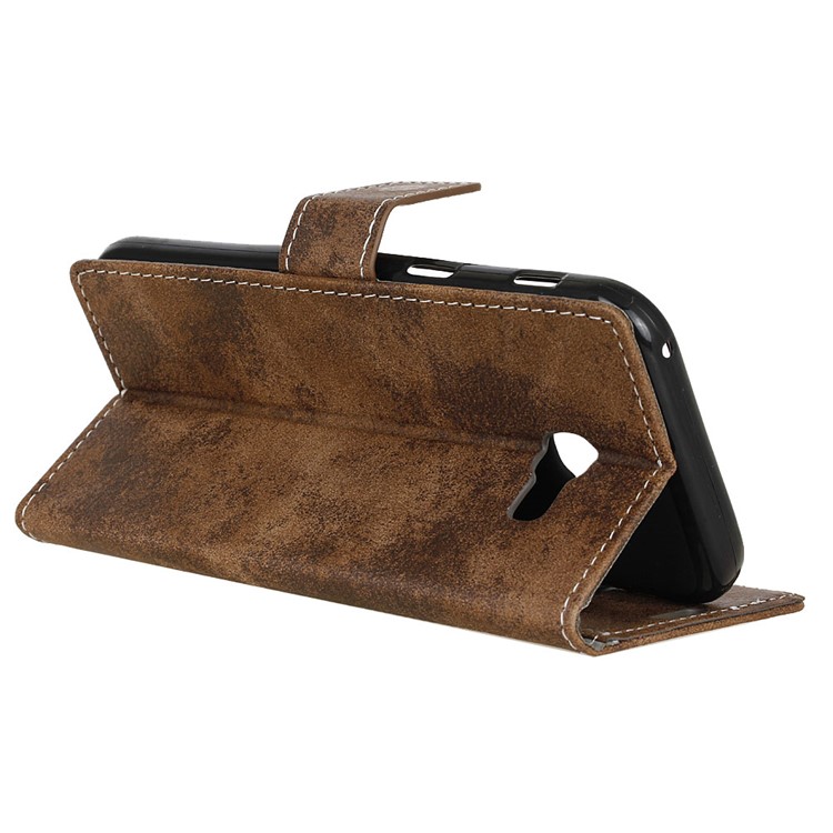 Accesorio Retro Del Teléfono Celular De La Cartera De Cuero Con El Soporte Para Samsung Galaxy A5 (2017) - Marrón-3
