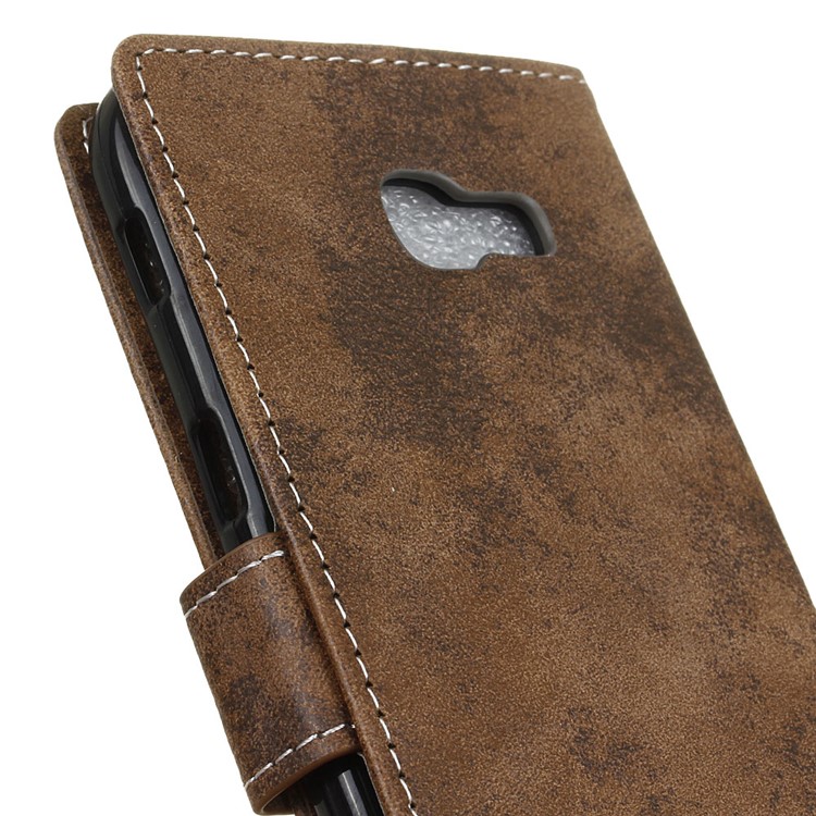 Accesorio Retro Del Teléfono Celular De La Cartera De Cuero Con El Soporte Para Samsung Galaxy A5 (2017) - Marrón-6