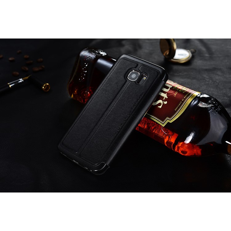 SULADA Dual Window View Leather Casing for Samsung Galaxy S7 SM-G930 - Black-2