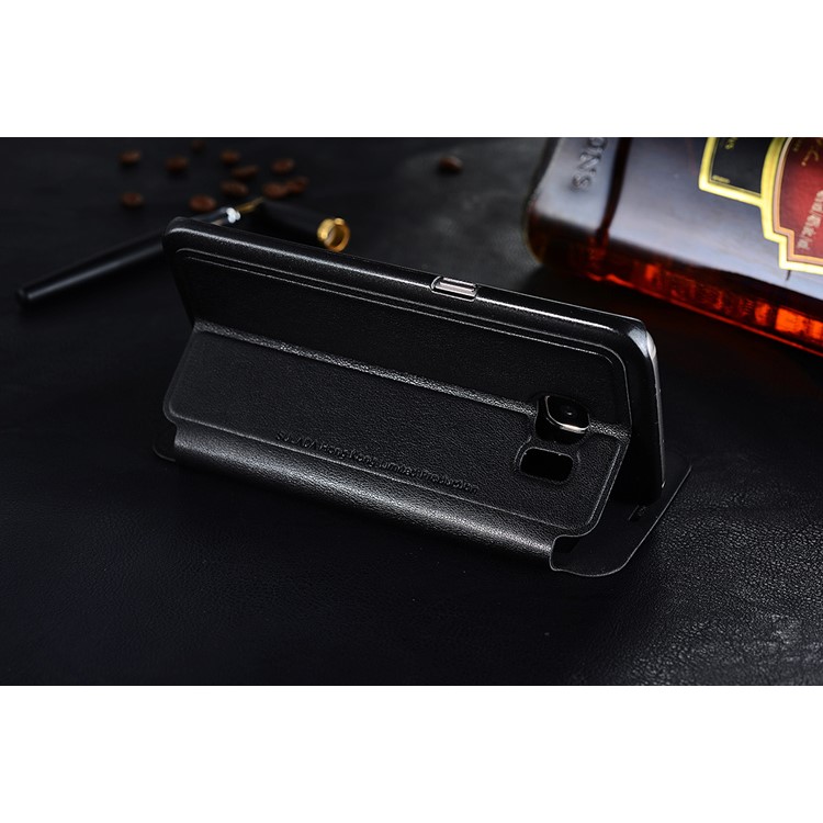SULADA Dual Window View Leather Casing for Samsung Galaxy S7 SM-G930 - Black-3