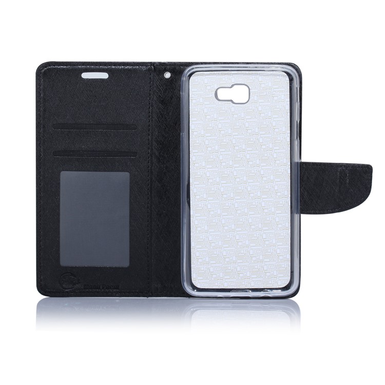 XIEKE Moon Poem Wallet Leather Magnetic Folio Case for Samsung Galaxy J7 Prime/On7 2016 - Black-4