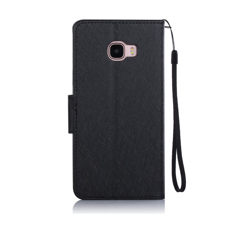 XIEKE Moon Poem Wallet Leather Stand Case for Samsung Galaxy C7 - Black-2