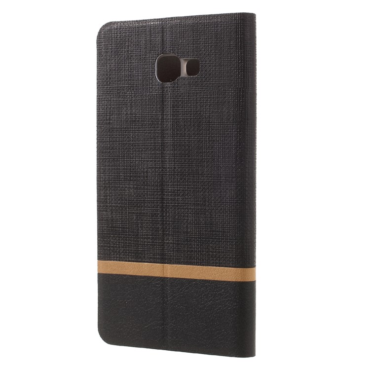 Cross Pattern Leather Card Holder Case for Samsung Galaxy A7 (2017) - Black-2
