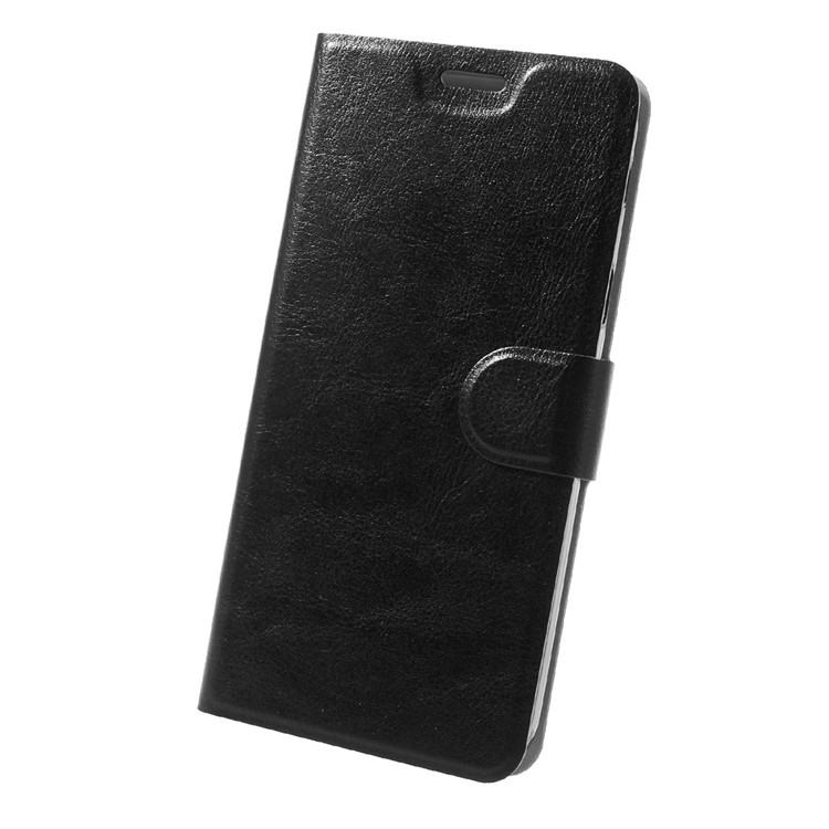Crazy Horse Leather Phone Case for Samsung Galaxy A7 2017 Built-in Steel Sheet - Black-3