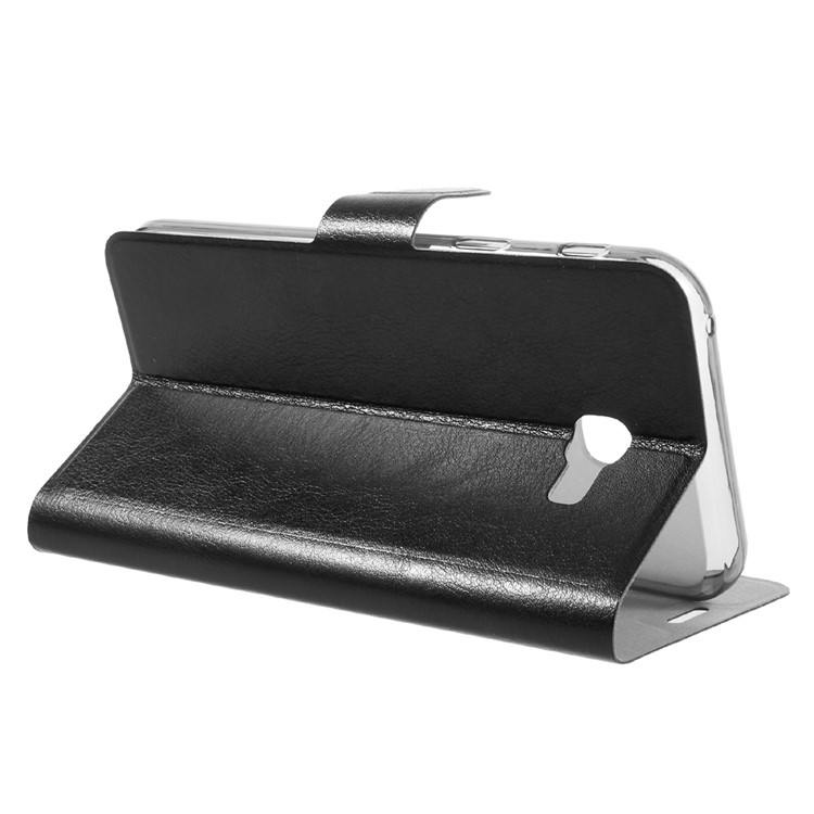 Crazy Horse Leather Phone Case for Samsung Galaxy A7 2017 Built-in Steel Sheet - Black-5