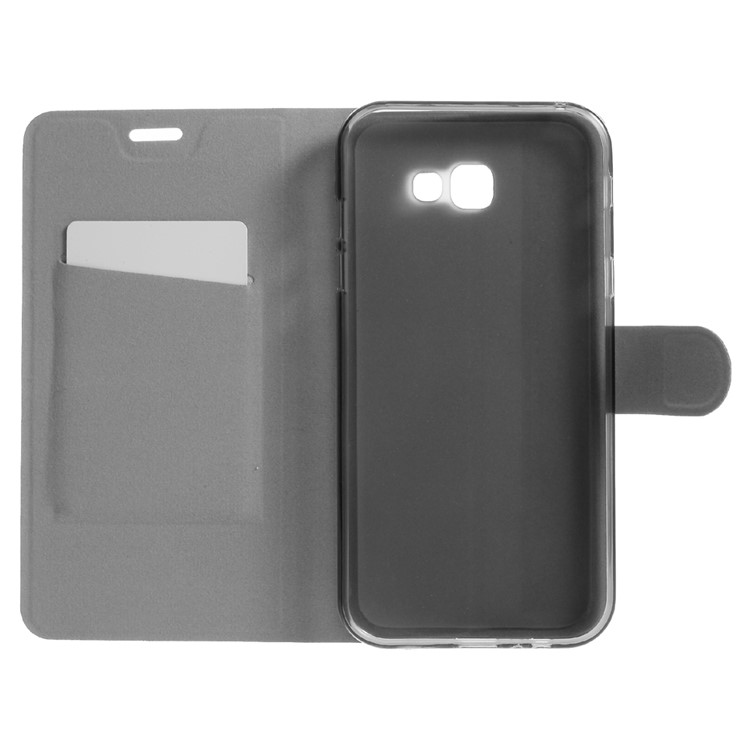 Crazy Horse Leather Phone Case for Samsung Galaxy A7 2017 Built-in Steel Sheet - Black-6