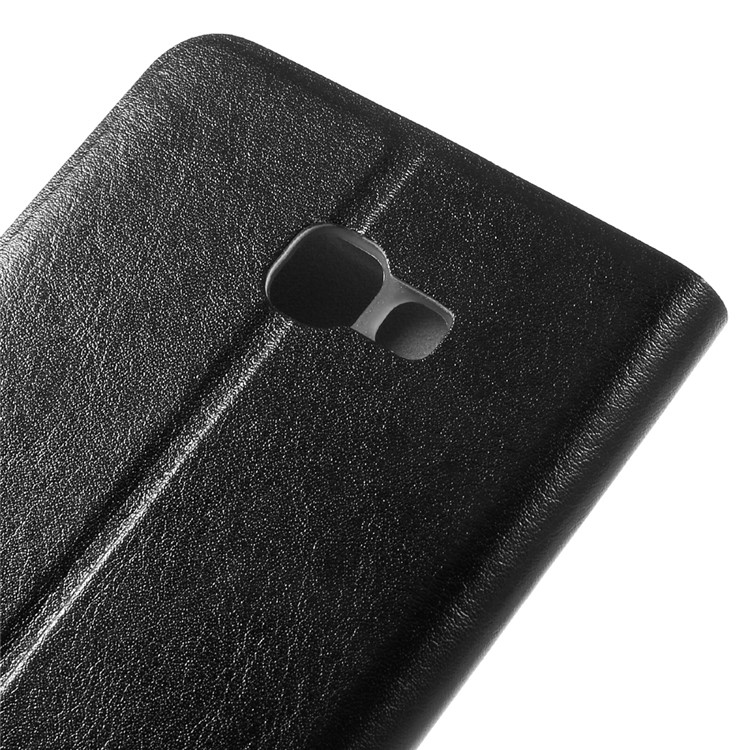 Crazy Horse Leather Phone Case for Samsung Galaxy A7 2017 Built-in Steel Sheet - Black-8