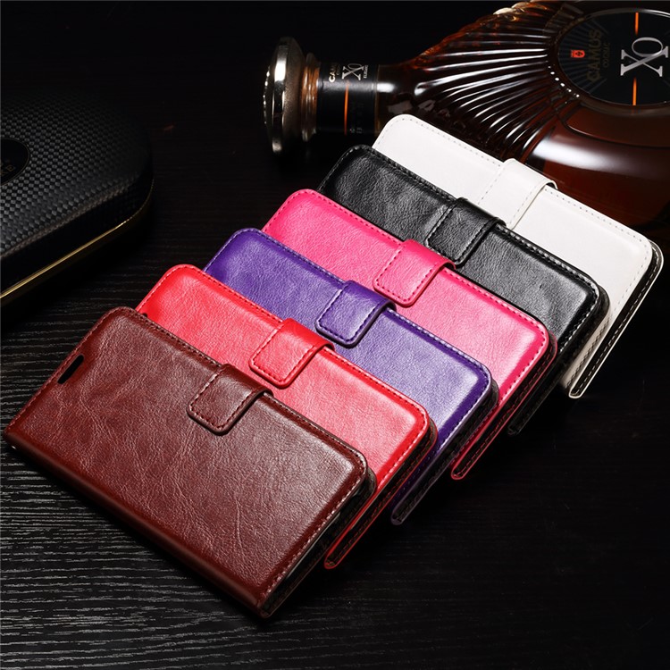 Crazy Horse Photo Slot Wallet Leather Case Stand for Samsung Galaxy A7 (2017) - Black-4