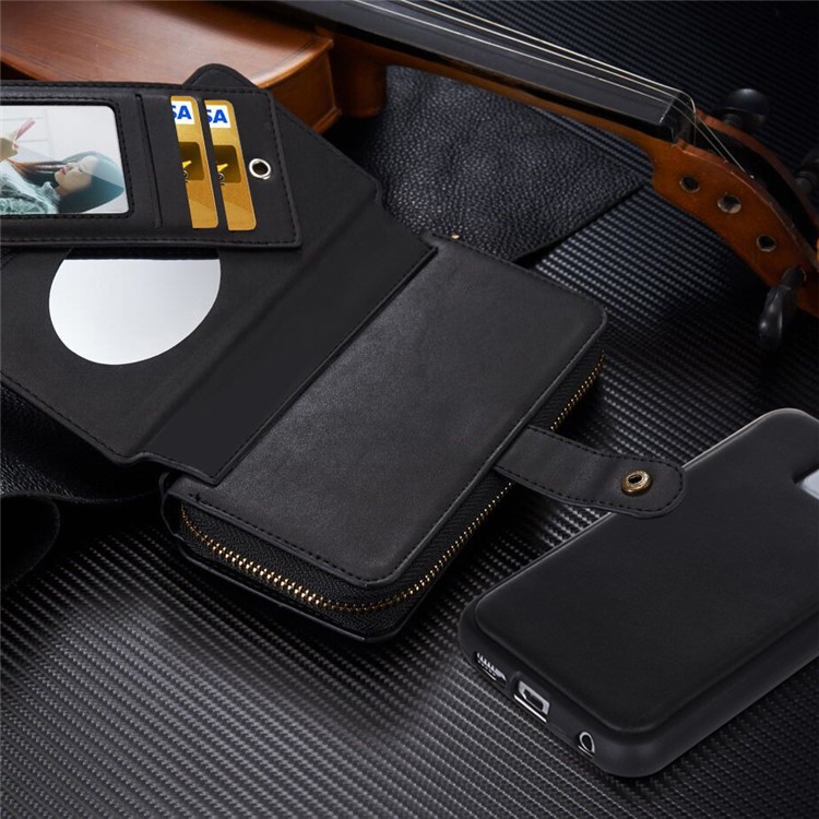 BRG Detachable 2-in-1 Portable Multi-slot Wallet Leather Case for Samsung Galaxy S6 G920 - Black-2