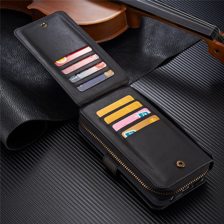BRG Detachable 2-in-1 Portable Multi-slot Wallet Leather Case for Samsung Galaxy S6 G920 - Black-4