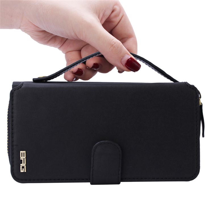 BRG Detachable 2-in-1 Portable Multi-slot Wallet Leather Case for Samsung Galaxy S6 G920 - Black-7