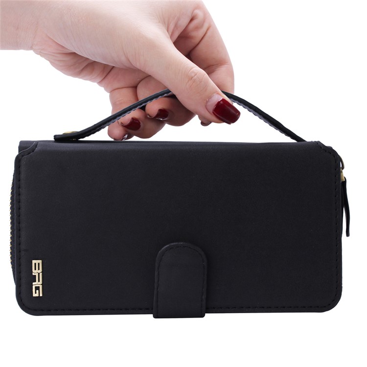 BRG Detachable Multi 11 Slots Portable Wallet Leather Case for Samsung Galaxy S6 Edge G925 - Black-7