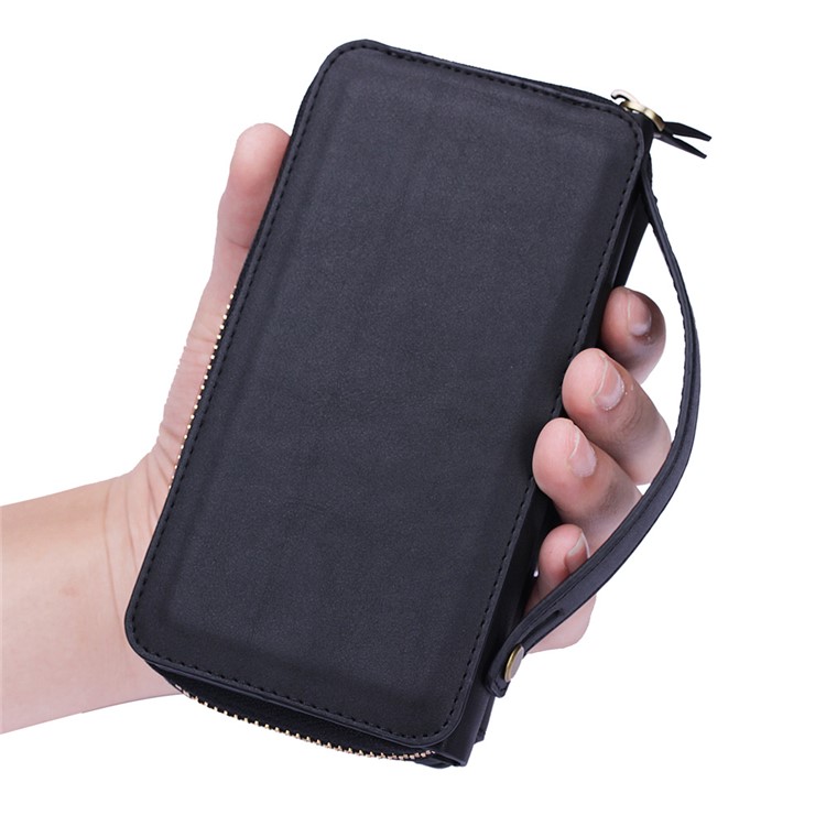 BRG Detachable Multi 11 Slots Portable Wallet Leather Case for Samsung Galaxy S6 Edge G925 - Black-9