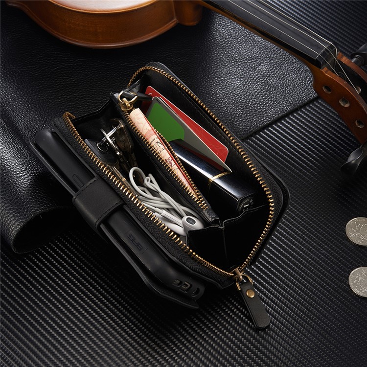 BRG Portable 2-in-1 Movable TPU + Zip Leather Wallet Case for Samsung Galaxy S7 G930 - Black-6