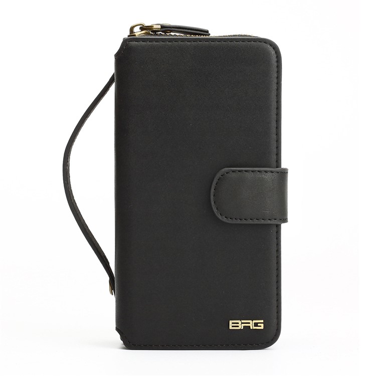 BRG Portable 2-in-1 Movable TPU + Zip Wallet Leather Case for Samsung Galaxy S7 edge G935 - Black-2
