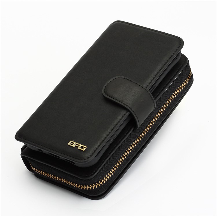 BRG Portable 2-in-1 Movable TPU + Zip Wallet Leather Case for Samsung Galaxy S7 edge G935 - Black-3