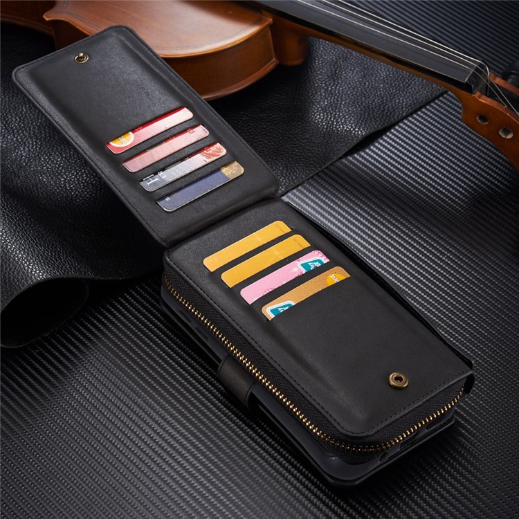 BRG Portable 2-in-1 Movable TPU + Zip Wallet Leather Case for Samsung Galaxy S7 edge G935 - Black-4
