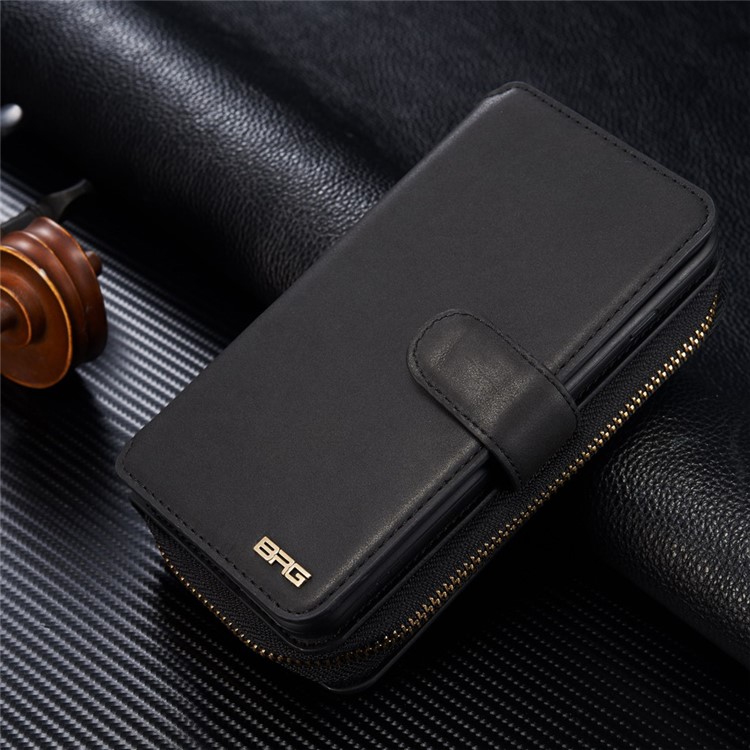 BRG Portable 2-in-1 Movable TPU + Zip Wallet Leather Case for Samsung Galaxy S7 edge G935 - Black-5