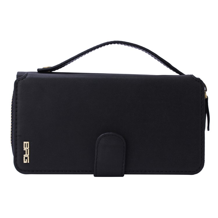 BRG Portable 2-in-1 Movable TPU + Zip Wallet Leather Case for Samsung Galaxy S7 edge G935 - Black-6