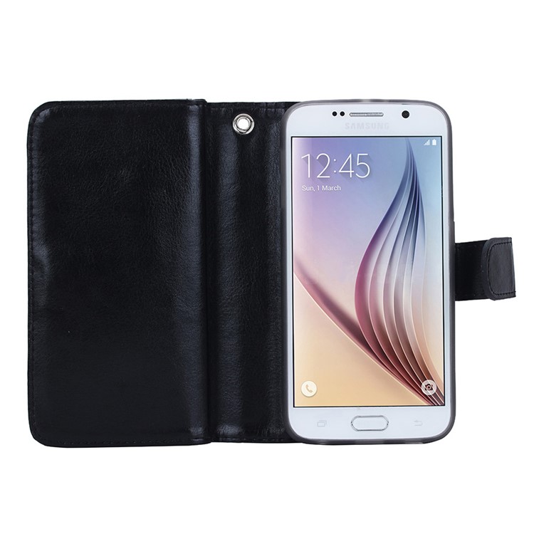 Detachable 2 in 1 Wallet 9 Card Slots Leather Case for Samsung Galaxy S6 G920 - Black-2