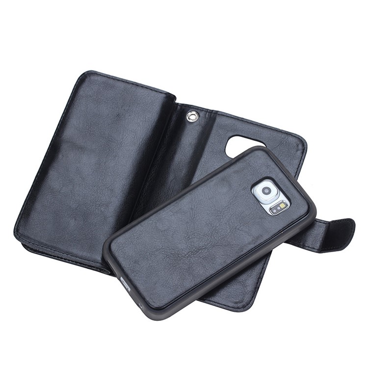 Detachable 2 in 1 Wallet 9 Card Slots Leather Case for Samsung Galaxy S6 G920 - Black-3