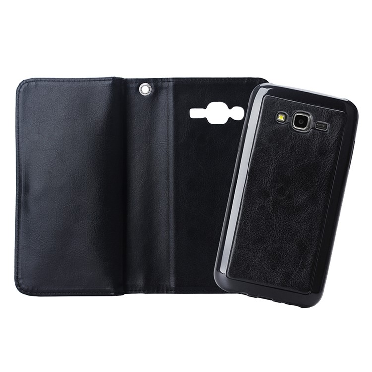 Detachable 2-in-1 TPU + 9 Card Slots Leather Wallet Case for Samsung Galaxy J7 SM-J700F - Black-5