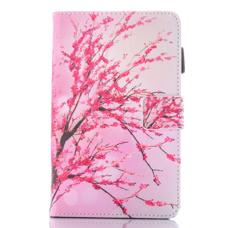 Patterned Card Holder Mobile Leather Case for Samsung Galaxy Tab A 7.0 T280 T285 - Plum Blossom-2