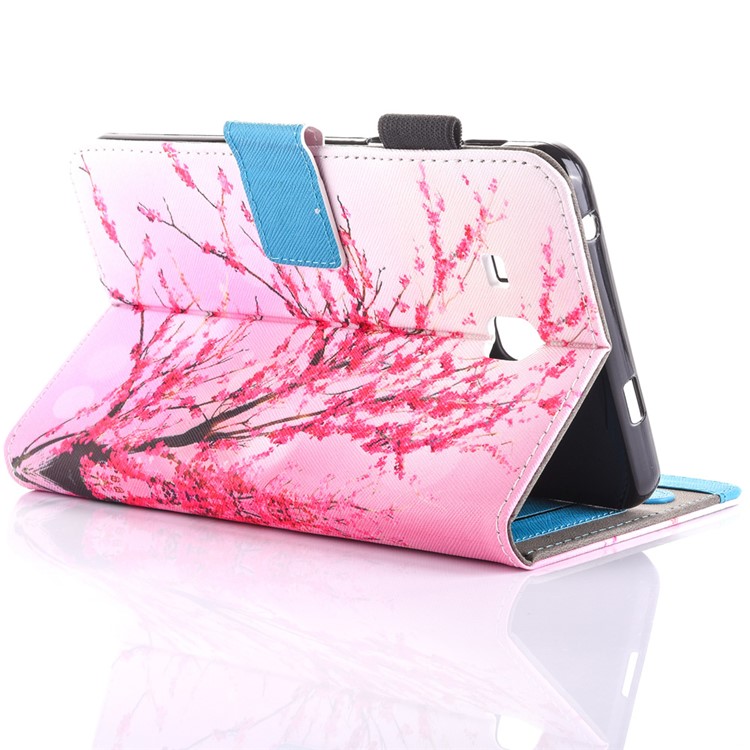 Patterned Card Holder Mobile Leather Case for Samsung Galaxy Tab A 7.0 T280 T285 - Plum Blossom-4