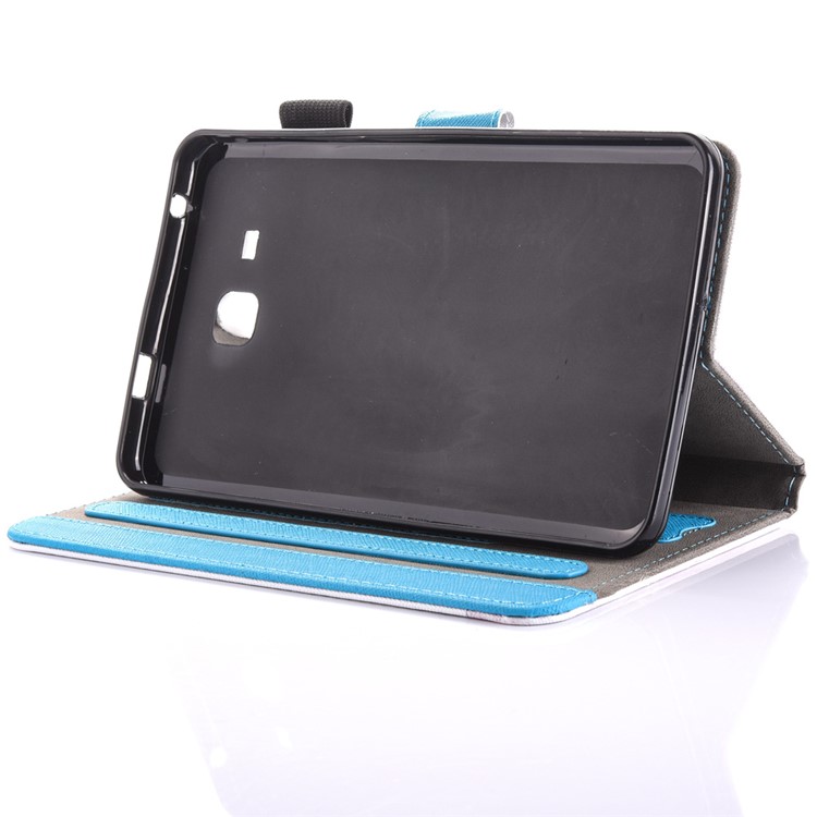 Patterned Card Holder Mobile Leather Case for Samsung Galaxy Tab A 7.0 T280 T285 - Plum Blossom-5