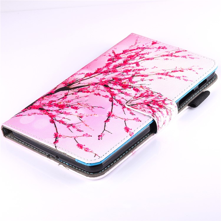 Patterned Card Holder Mobile Leather Case for Samsung Galaxy Tab A 7.0 T280 T285 - Plum Blossom-6