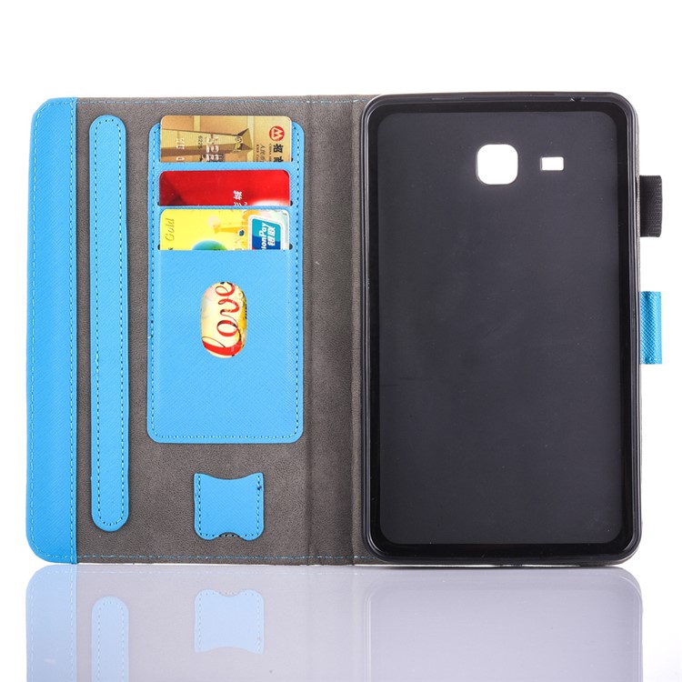 Patterned Card Holder Mobile Leather Case for Samsung Galaxy Tab A 7.0 T280 T285 - Plum Blossom-9