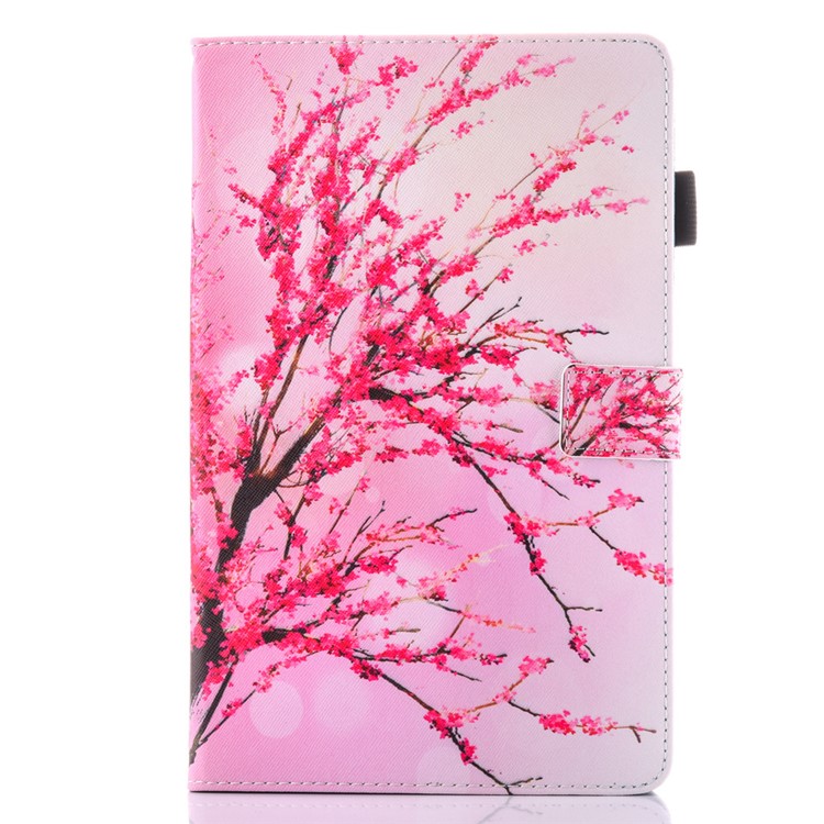 Patterned Leather Card Holder Case for Samsung Galaxy Tab E 9.6 T560 - Plum Blossom-2
