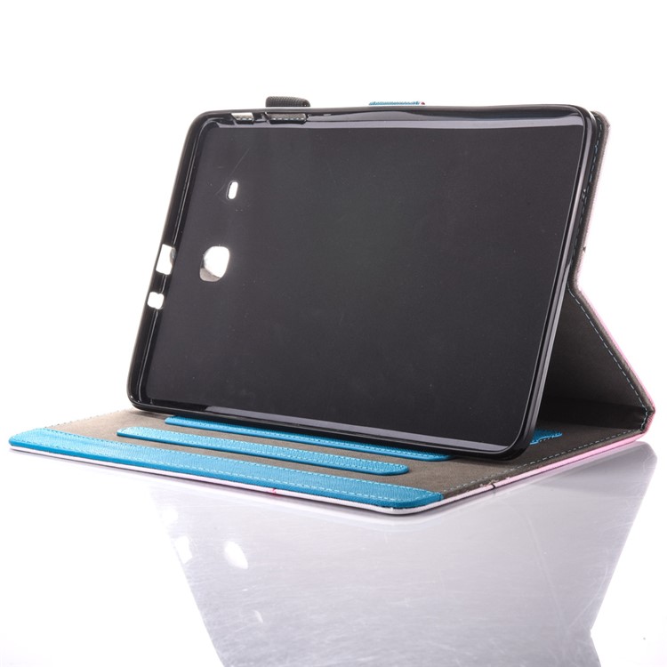 Patterned Leather Card Holder Case for Samsung Galaxy Tab E 9.6 T560 - Plum Blossom-4