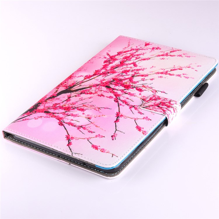 Patterned Leather Card Holder Case for Samsung Galaxy Tab E 9.6 T560 - Plum Blossom-6