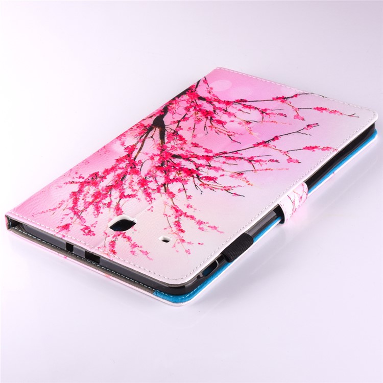Patterned Leather Card Holder Case for Samsung Galaxy Tab E 9.6 T560 - Plum Blossom-7