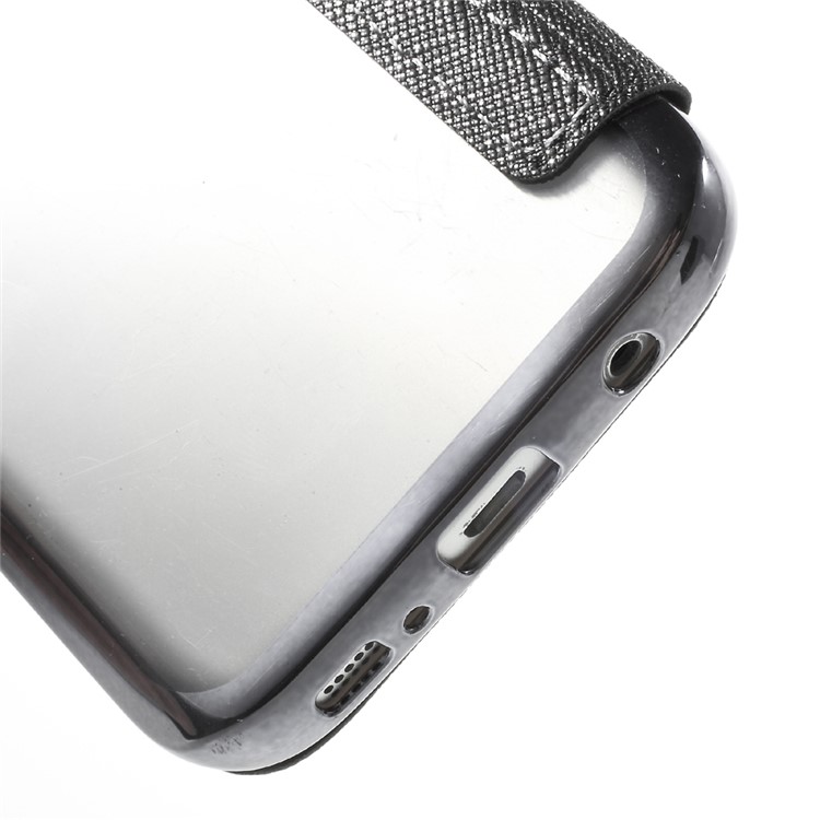 Slide to Answer Window Glitter Leather Flip Case for Samsung Galaxy S7 G930 - Black-8
