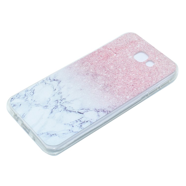 Pattern Printing TPU Gel Mobile Casing for Samsung Galaxy J7 Prime/On7 2016 - Glitter and Marble Pattern-2