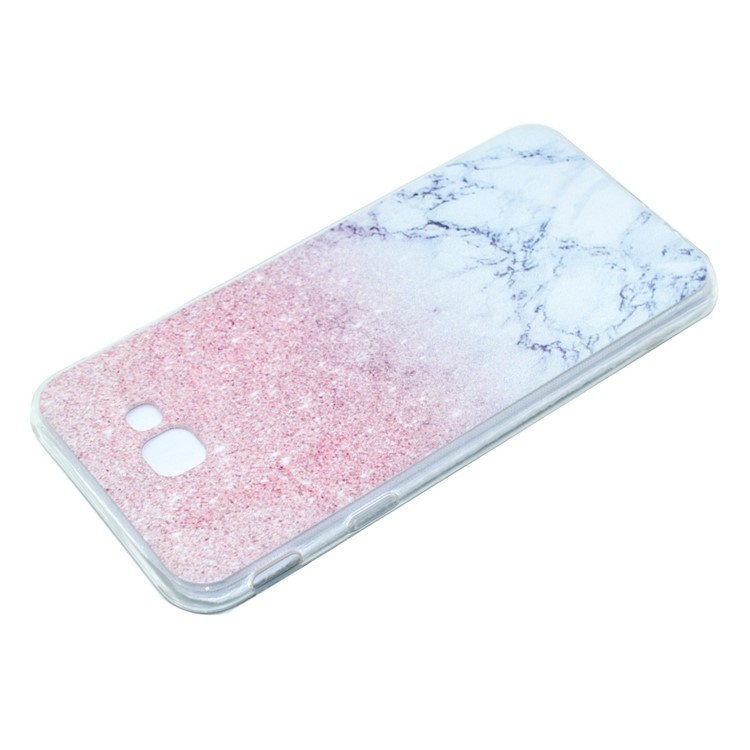 Pattern Printing TPU Gel Mobile Casing for Samsung Galaxy J7 Prime/On7 2016 - Glitter and Marble Pattern-3