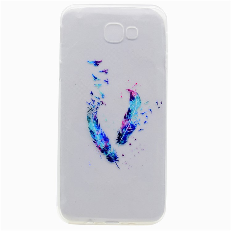 

Patterned TPU Soft Moble Phone Case for Samsung Galaxy J7 Prime/On7 2016 - Feathers and Birds