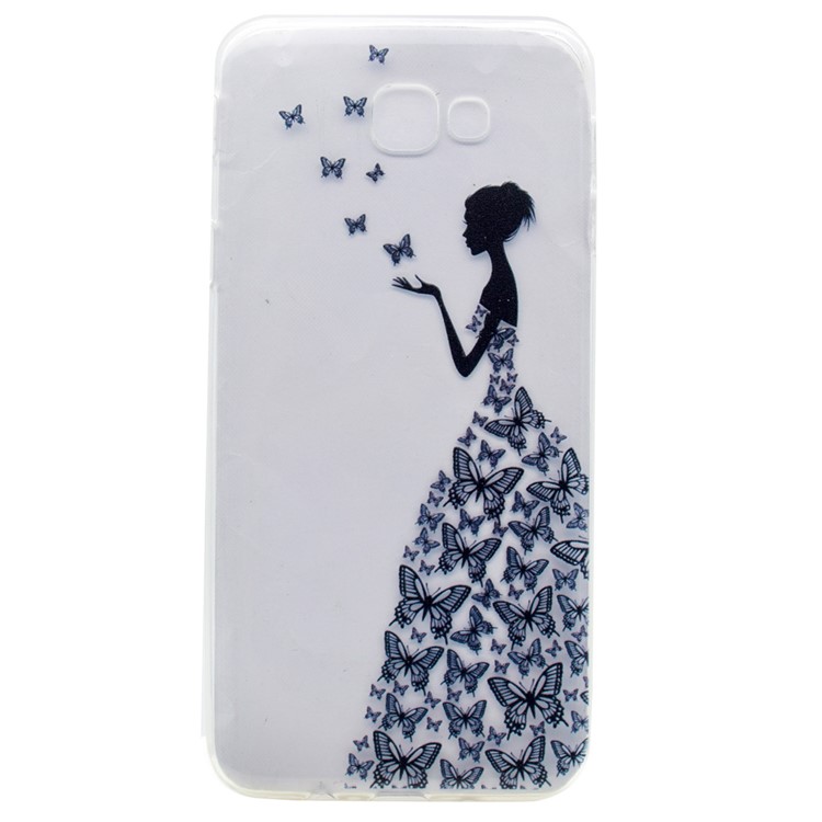 Pattern Printing TPU Case for Samsung Galaxy J5 Prime / On5 2016 - Butterfly Girl-1