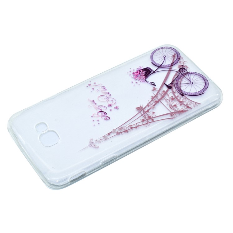 Patterned TPU Cell Phone Cover for Samsung Galaxy J3 Prime - Eiffel Tower and Bike-3