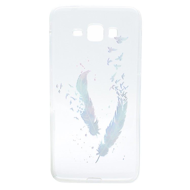 Acessório de capa TPU de impressão padrão para Samsung Galaxy J2 Prime / grande principal positivo / principal(2016) - Padrão de penas-4