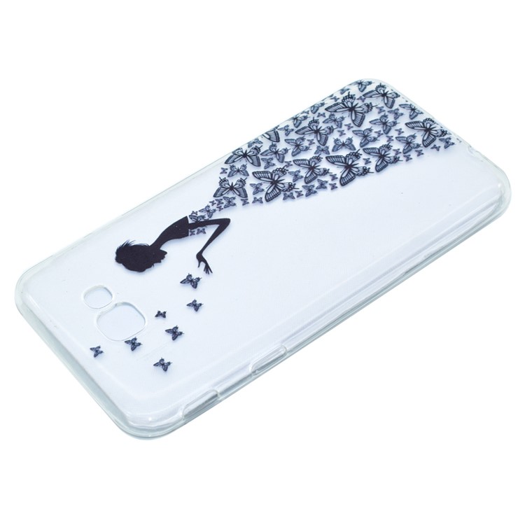 Patterned Clear TPU Phone Casing for Samsung Galaxy A3 (2017) - Butterfly Fairy-3