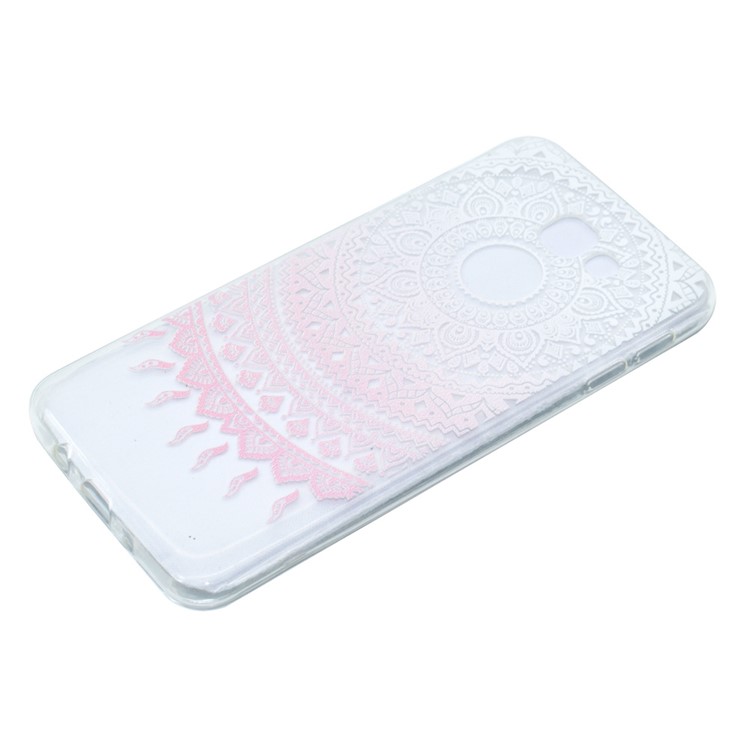 Patterned Clear TPU Phone Accessory Cover for Samsung Galaxy A3 (2017) - Pink Mandala Flower-2