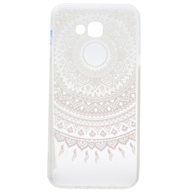 Patterned Clear TPU Phone Accessory Cover for Samsung Galaxy A3 (2017) - Pink Mandala Flower-4